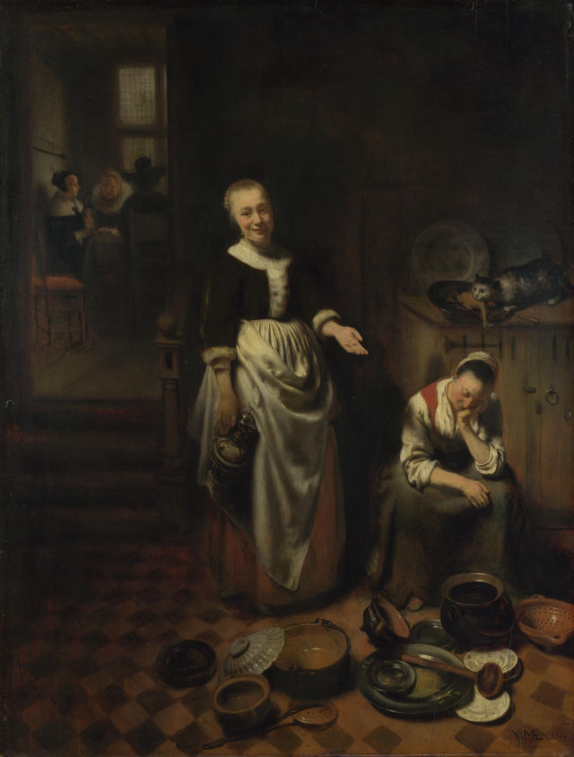 Nicolaes Maes's painting: The Idle Servant