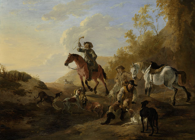 Dirk Stoop's painting: Resting Hunters