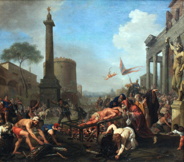 Bartholomeus Breenbergh's painting: The Martyrdom of Saint Lawrence