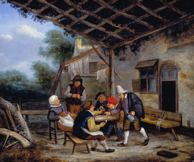 Adriaen van Ostade's painting: Peasants Drinking