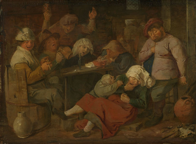Adriaen Brouwer's painting: Inn with Drunken Peasants
