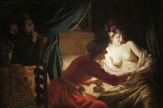 Gerard van Honthorst's painting: The Merry Flea Hunt