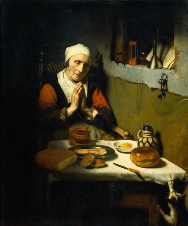 Nicolaes Maes's painting: An Old Woman Praying