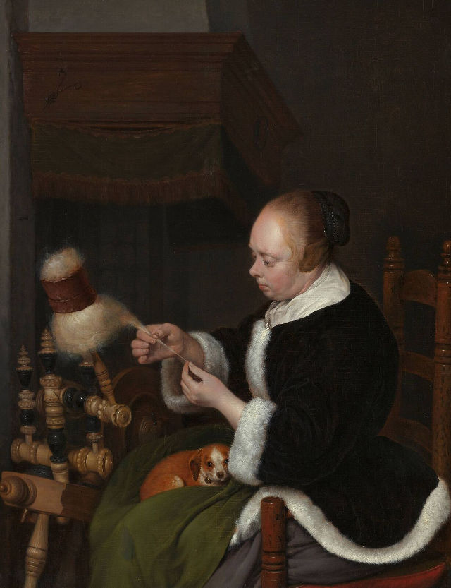 Gerard ter Borch's painting: The Spinner