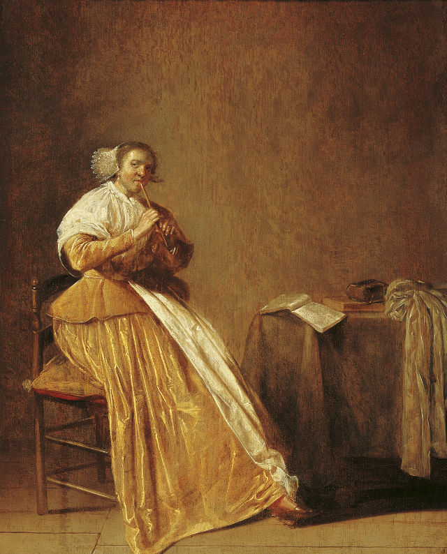 Dirck Hals's painting: Woman Playing a Flute