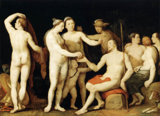 Cornelis van Haarlem's painting: The Judgment of Paris
