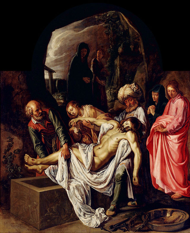 Pieter Lastman's painting: Entombment of Christ