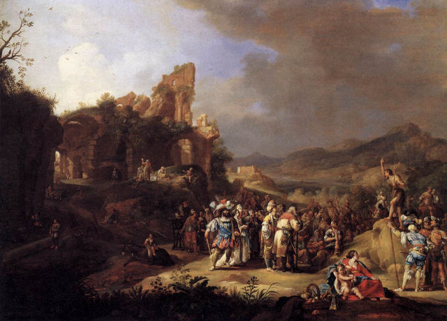 Bartholomeus Breenbergh's painting: The Preaching of St. John the Baptist