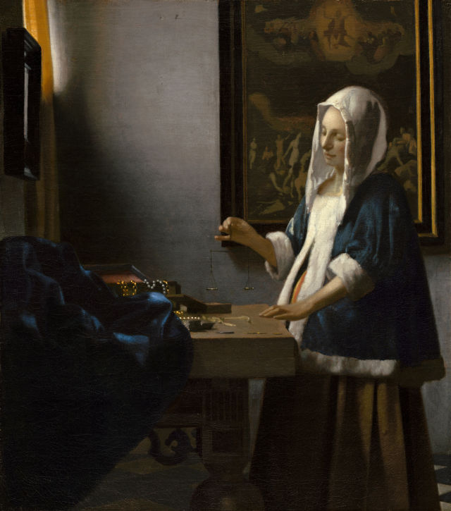Johannes Vermeer's painting: Woman Holding a Balance