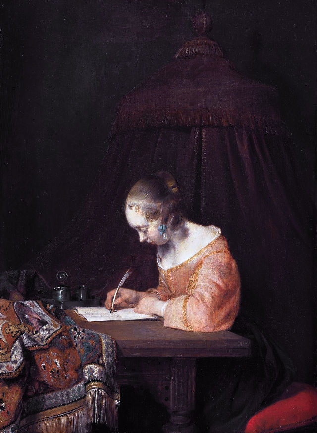 Gerard ter Borch's painting: Woman Writing a Letter