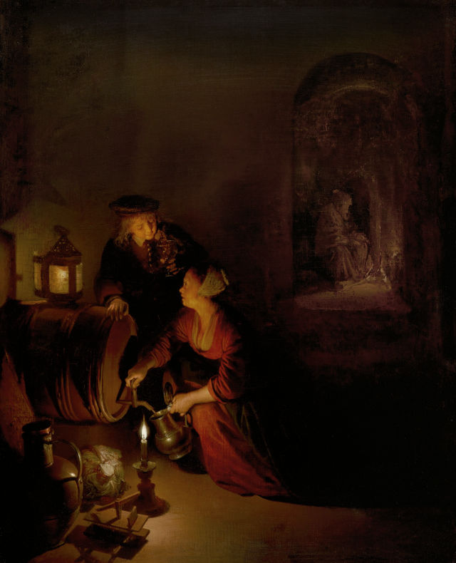 Gerard Dou's painting: The Wine Cellar (An Allegory of Winter)