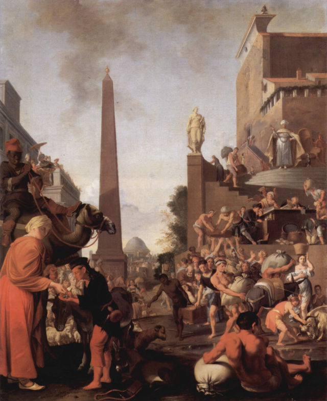 Bartholomeus Breenbergh's painting: Joseph Sells Grain