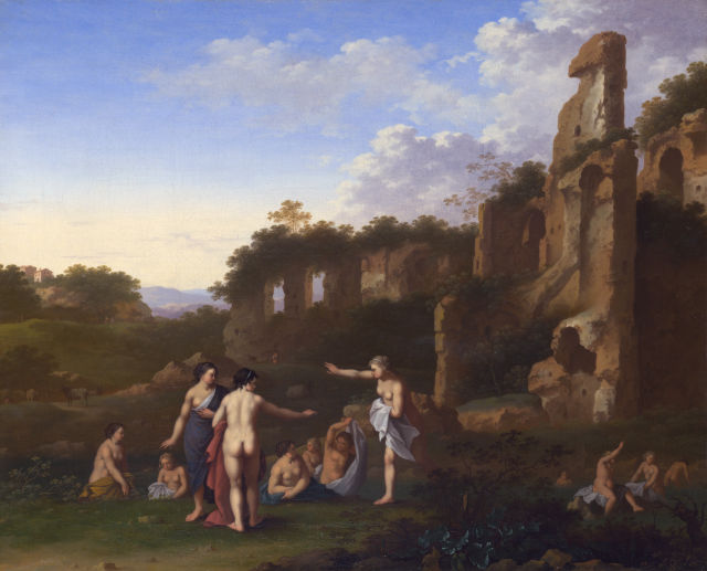 Cornelis van Poelenburgh's painting: Women Bathing in a Landscape