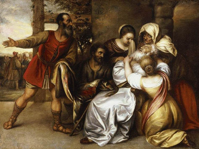 Jan Lievens's painting: Jacob Receiving the Bloody Tunic of Joseph