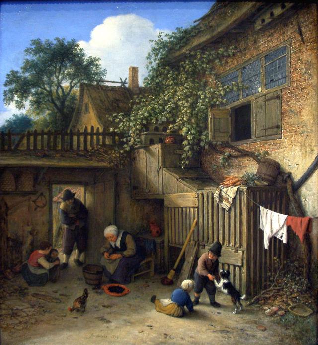 Adriaen van Ostade's painting: The Cottage Dooryard