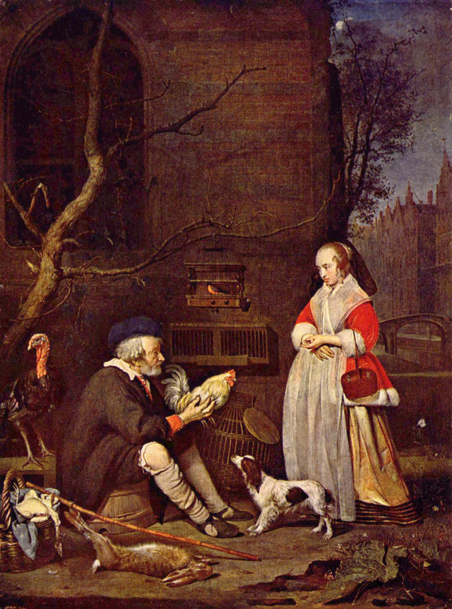 Gabriël Metsu's painting: The Poultry-Seller