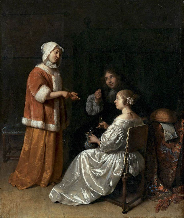 Caspar Netscher's painting: The Seduction