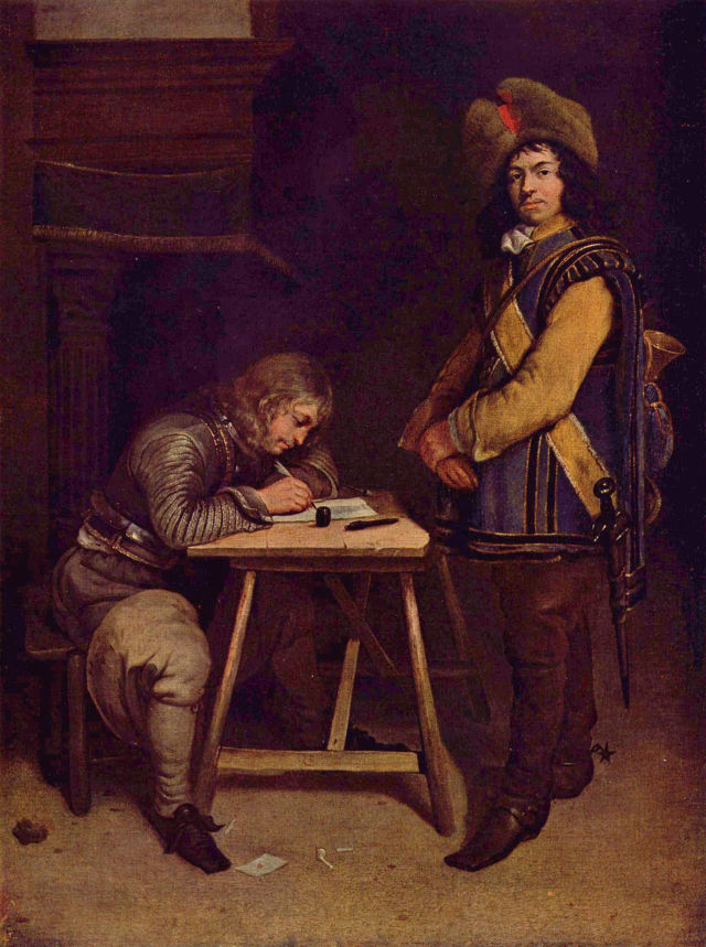 Gerard ter Borch's painting: Officer Writing a Letter