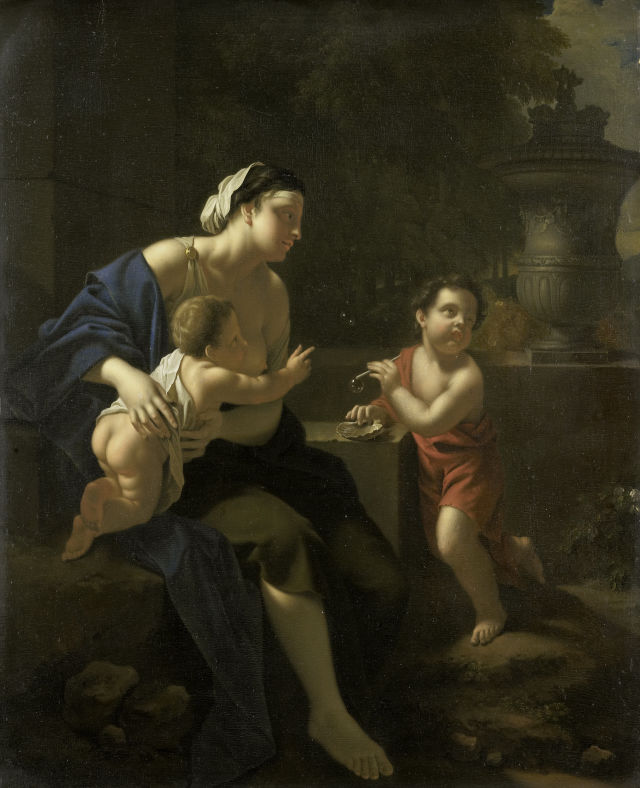Pieter van der Werff's painting: Blowing Bubbles
