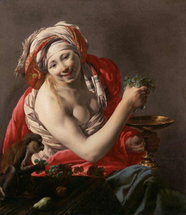 Hendrick ter Brugghen's painting: Bacchante with an Ape