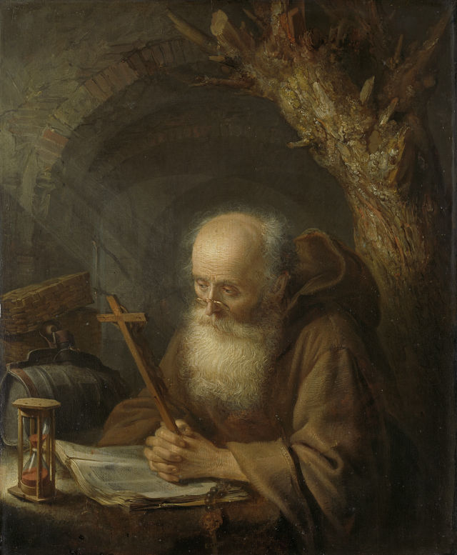 Gerrit Dou's painting: A Hermit