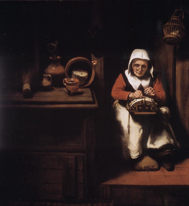 Nicolaes Maes's painting: The Old Lacemaker