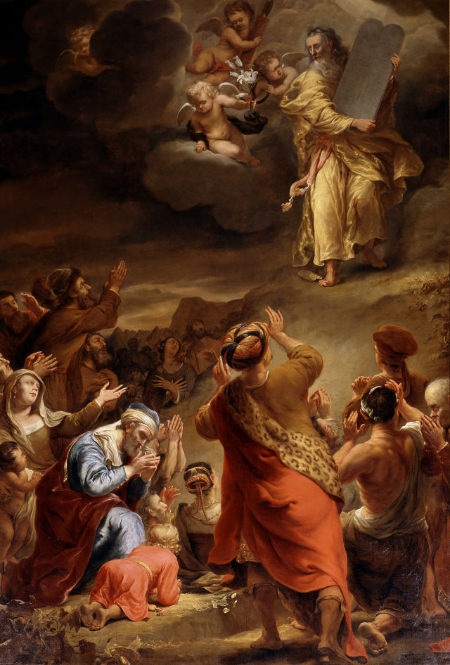 Ferdinand Bol's painting: Moses Descends from Mount Siniai with the Ten Commandments