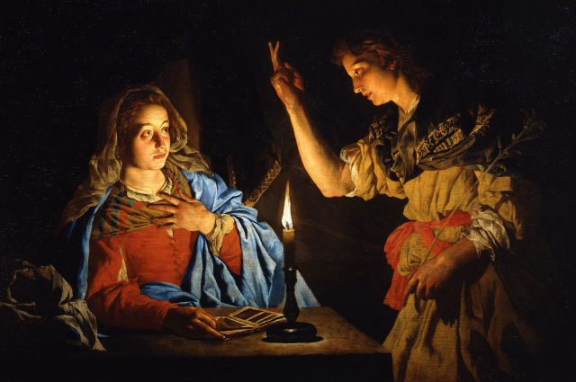 Matthias Stom's painting: The Annunciation