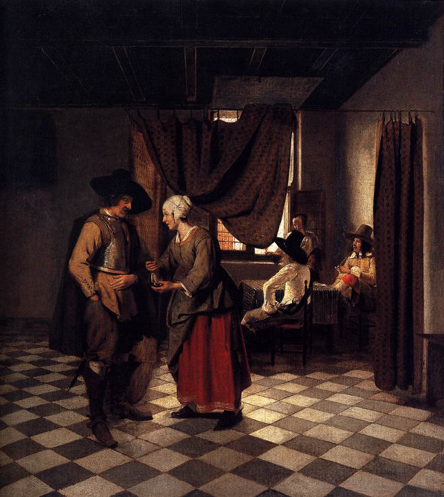 Pieter de Hooch's painting: Paying the Hostess