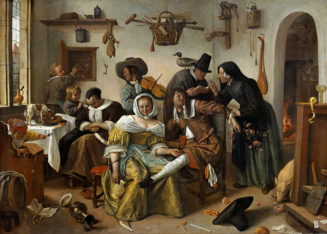 Jan Steen's painting: The World Turned Upside