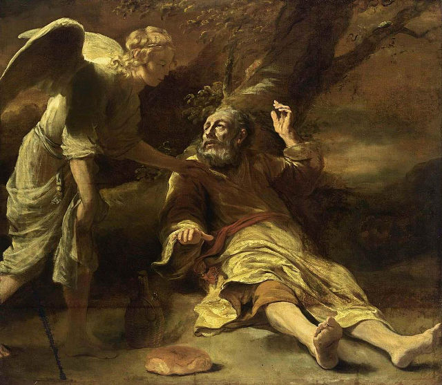 Ferdinand Bol's painting: Elijah Fed by an Angel