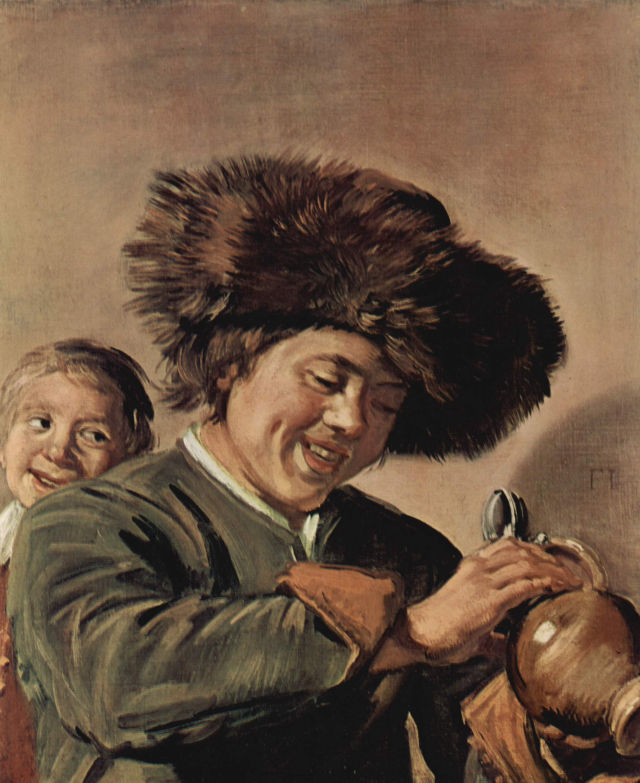 Frans Hals's painting: Two Laughing Boys with a Beer Mug