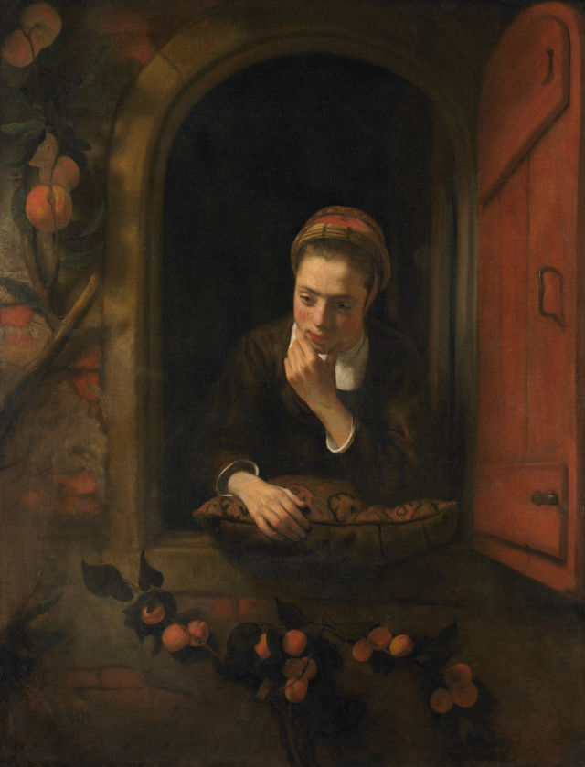 Nicolaes Maes's painting: Girl at a Window