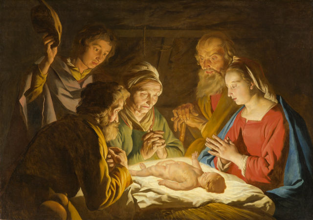 Matthias Stom's painting: The Adoration of the Shepherds