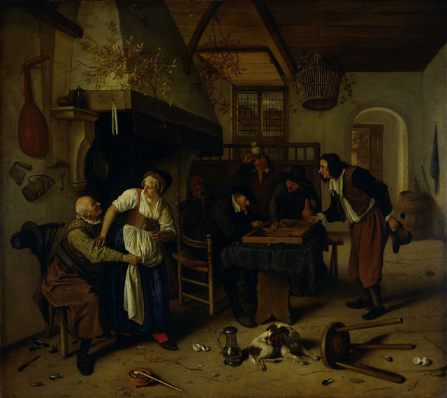 Jan Steen's painting: The Double Game