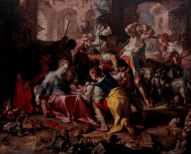 Joachim Wtewael's painting: The Adoration of the Shepherds