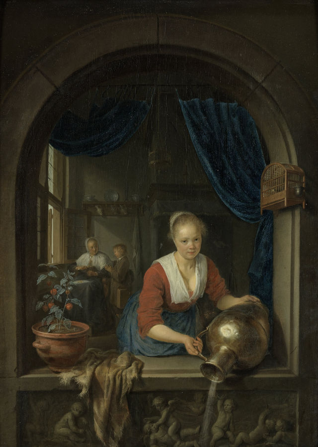 Gerard Dou's painting: Maid at the Window
