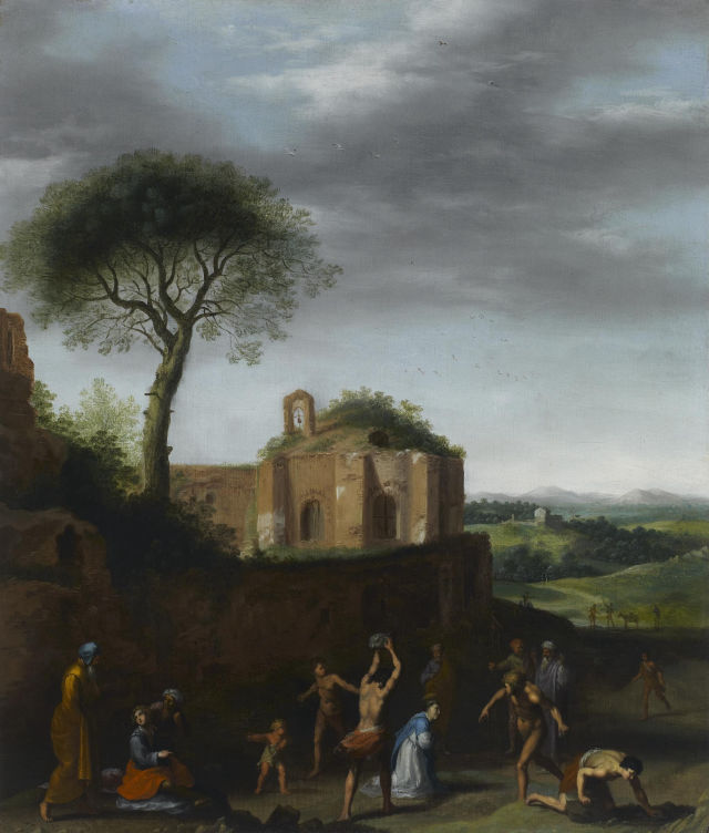 Cornelis van Poelenburgh's painting: The Martyrdom of Saint Stephen