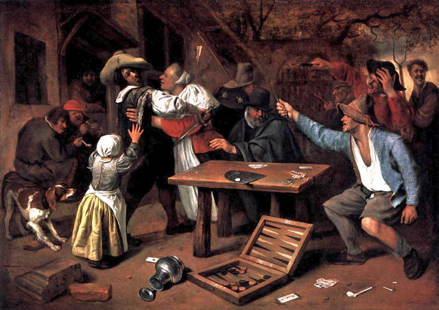 Jan Steen's painting: Argument over a Card Game