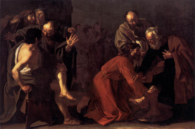 Dirck van Baburen's painting: Christ Washing the Apostles Feet