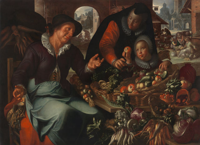 Joachim Wtewael's painting: The Fruit and Vegetable Seller