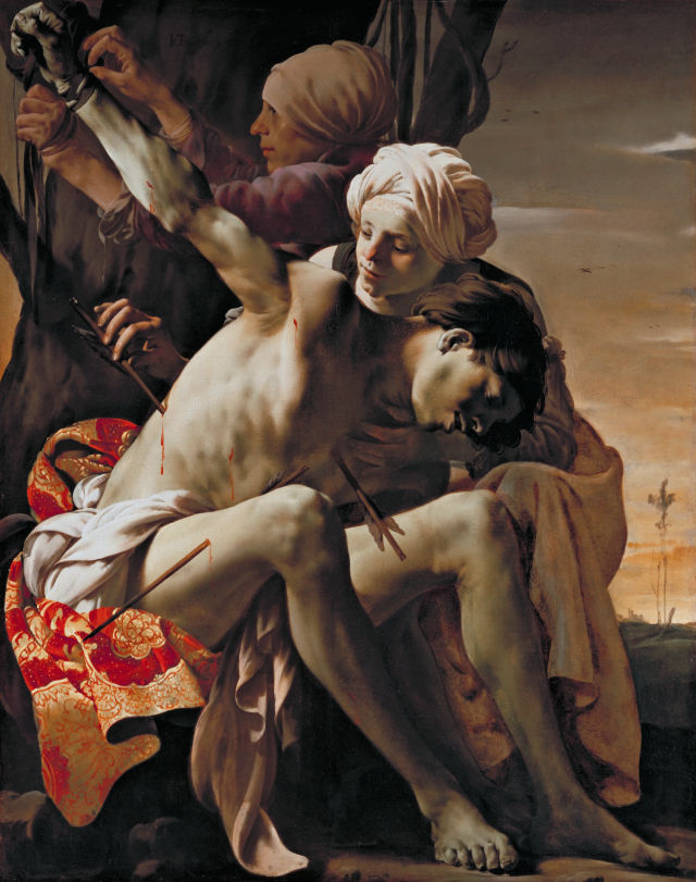 Hendrick ter Brugghen's painting: St. Sebastian Tended by Irene and her Maid