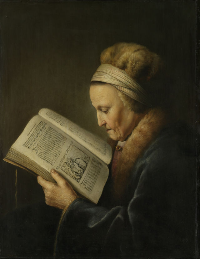 Gerard Dou's painting: Old Woman Reading
