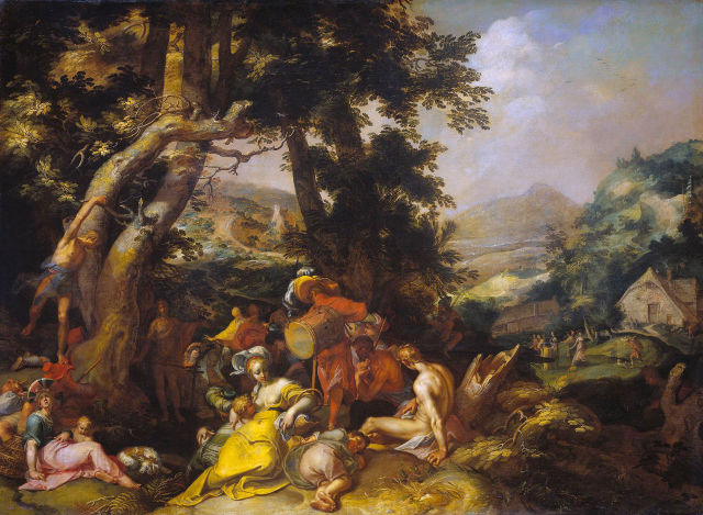 Abraham Bloemaert's painting: Landscape with the Ministry of John the Baptist