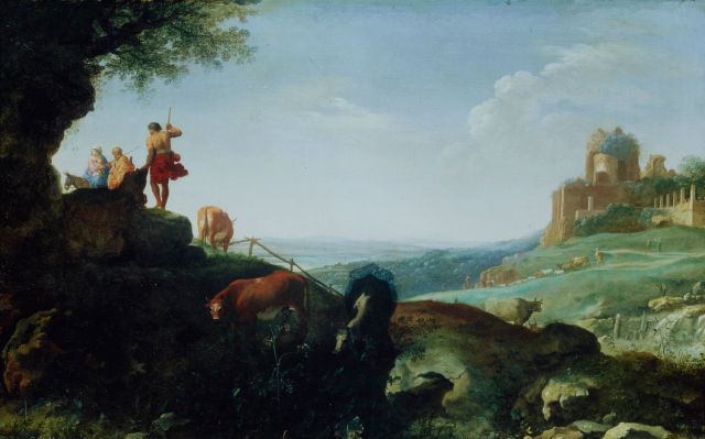 Cornelis van Poelenburgh's painting: Landscape with the Flight to Egypt