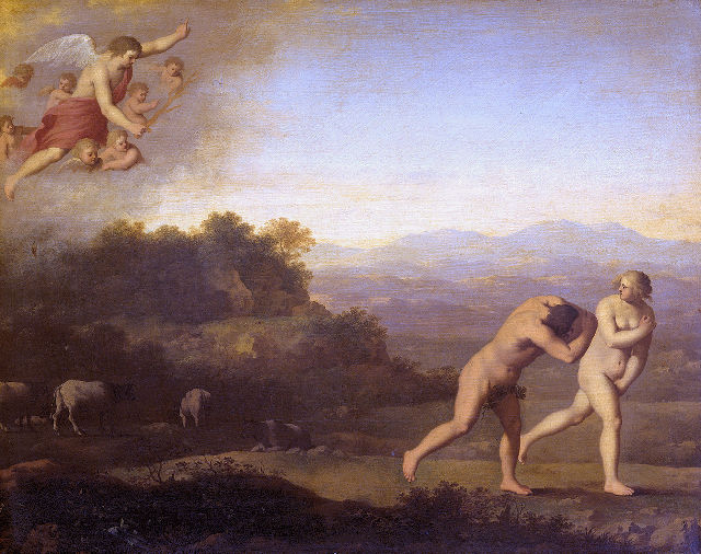 Cornelis van Poelenburgh's painting: The Expulsion from Paradise