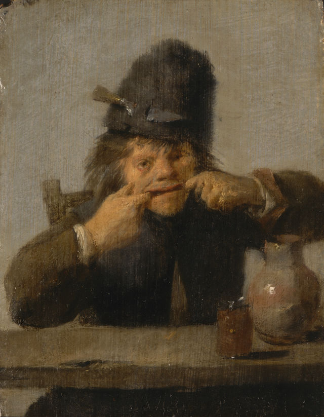 Adriaen Brouwer's painting: Youth Making a Face